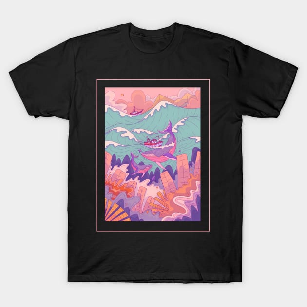 The ships and the whales T-Shirt by Swadeillustrations